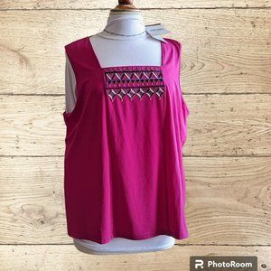 NWT  Bob Mackie Wearable Art sleeveless top  SZ XL